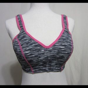 AMBRIELLE, SZ 34 D, BLACK/PINK SPORT TOP